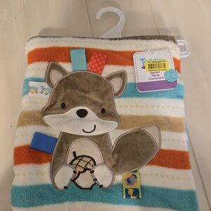 Striped Baby Blanket with Fox Design